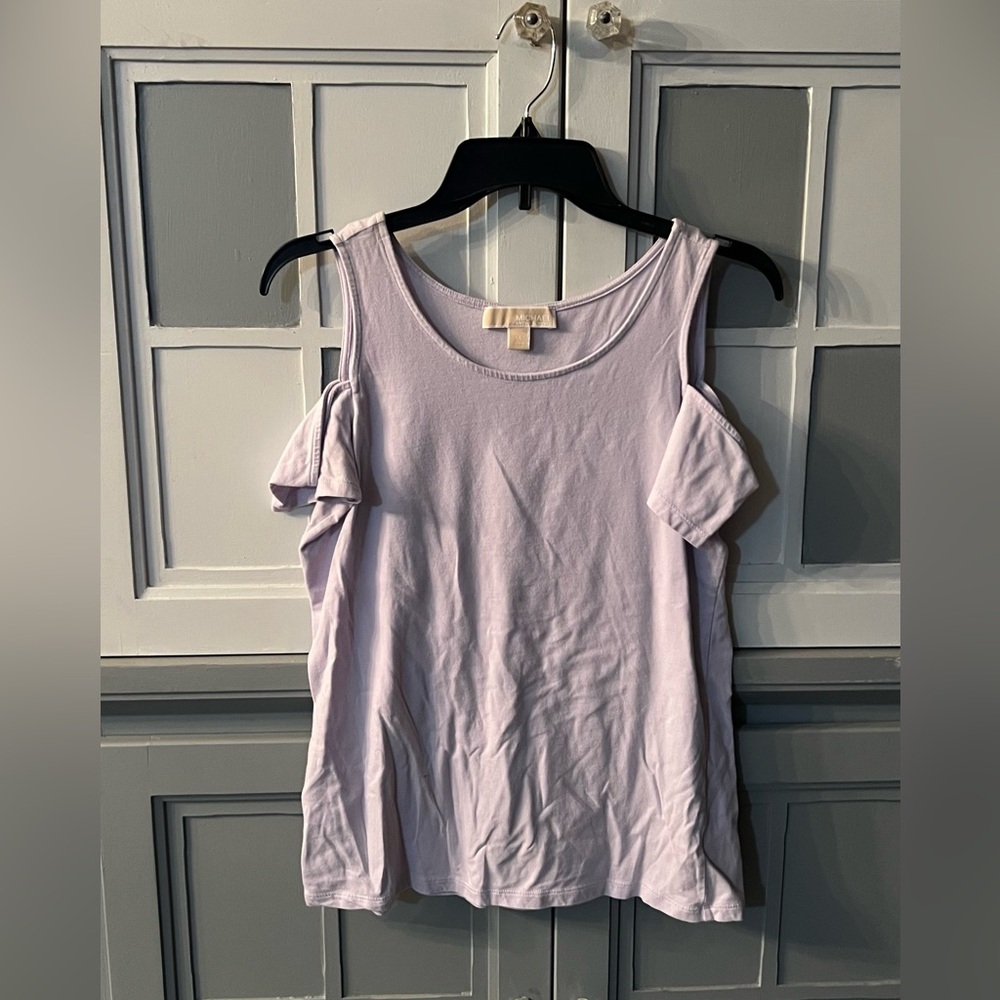 🖤Michael Kors Lilac Open Shoulder Cotton Shirt